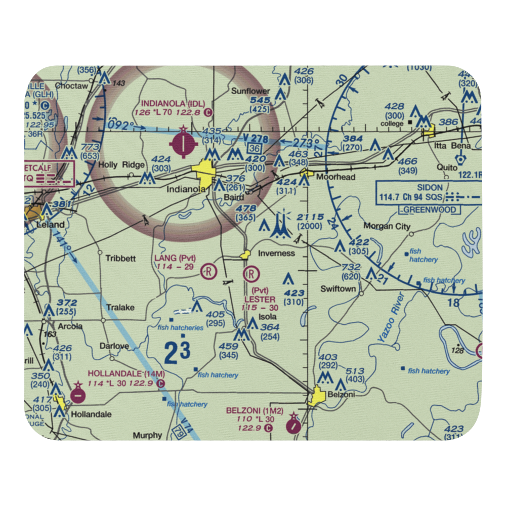 Newell Flying Service Airport (MS20) VFR Sectional Mouse Pad 