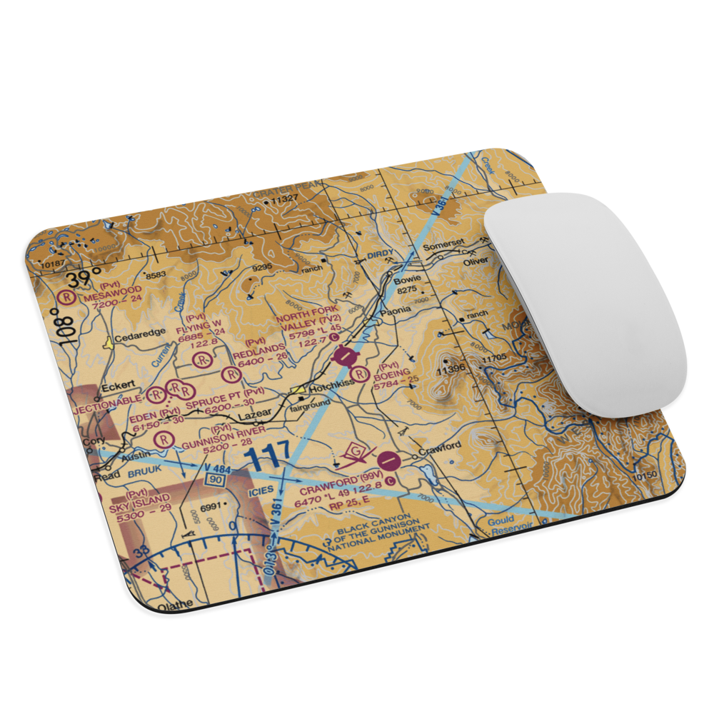 North Fork Valley Airport (7V2) VFR Sectional Mouse Pad 