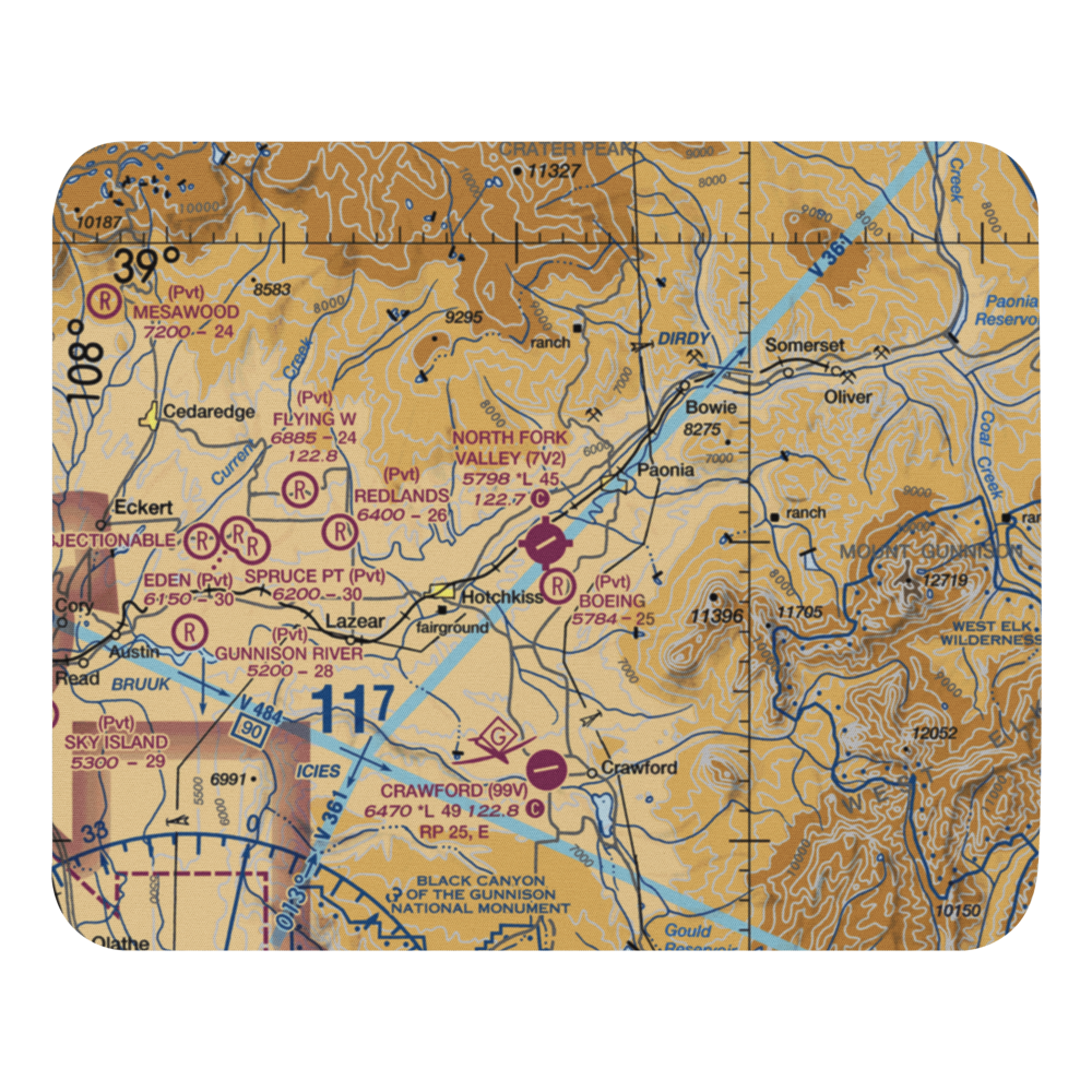 North Fork Valley Airport (7V2) VFR Sectional Mouse Pad 