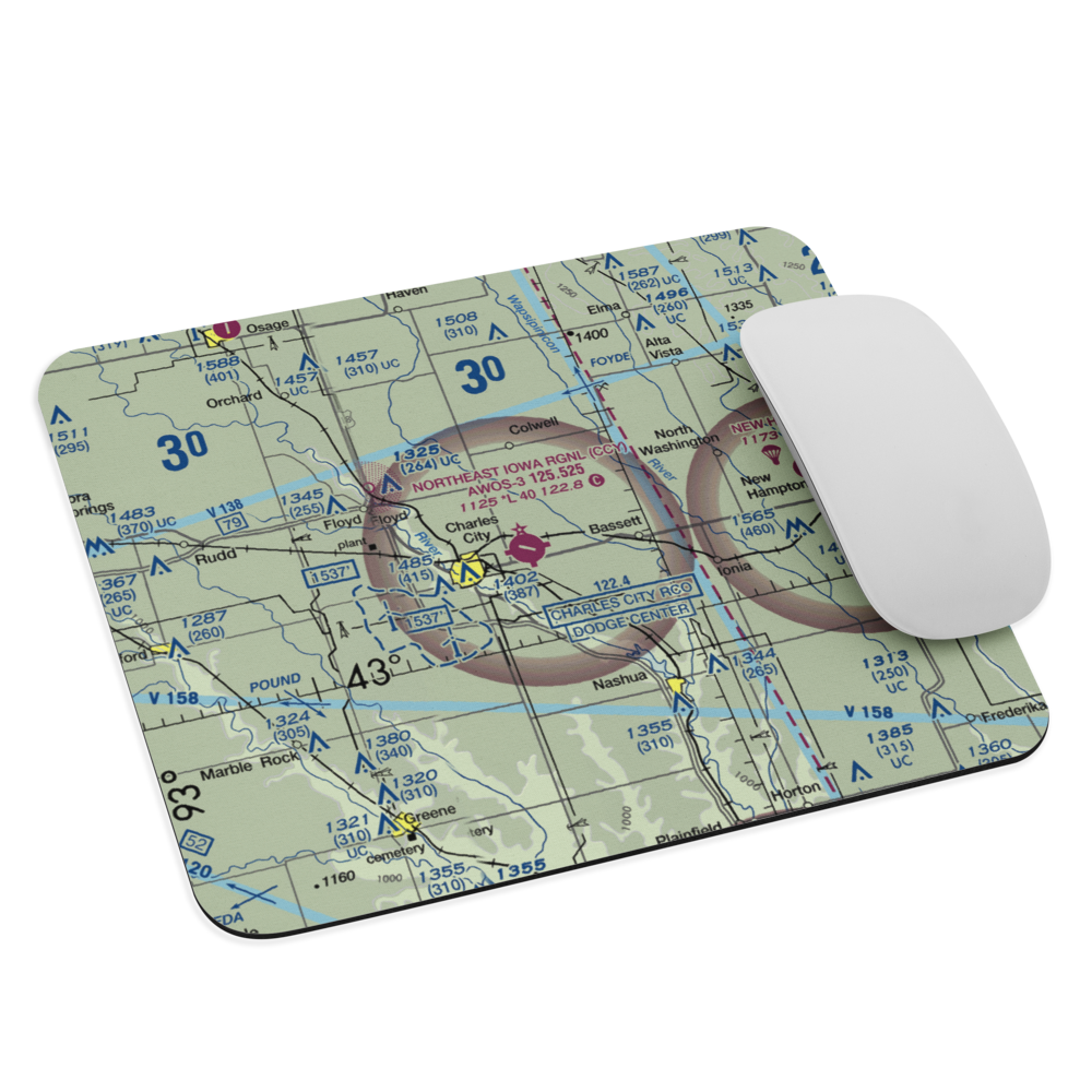 Northeast Iowa Regional Airport (CCY) VFR Sectional Mouse Pad 