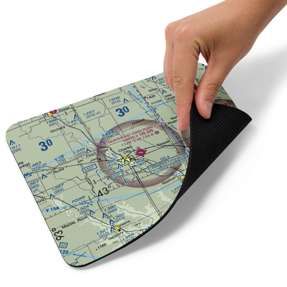 Northeast Iowa Regional Airport (CCY) VFR Sectional Mouse Pad 