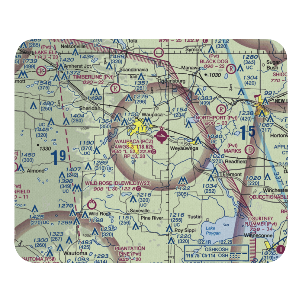 Northern Lite Airport (00WI) VFR Sectional Mouse Pad 
