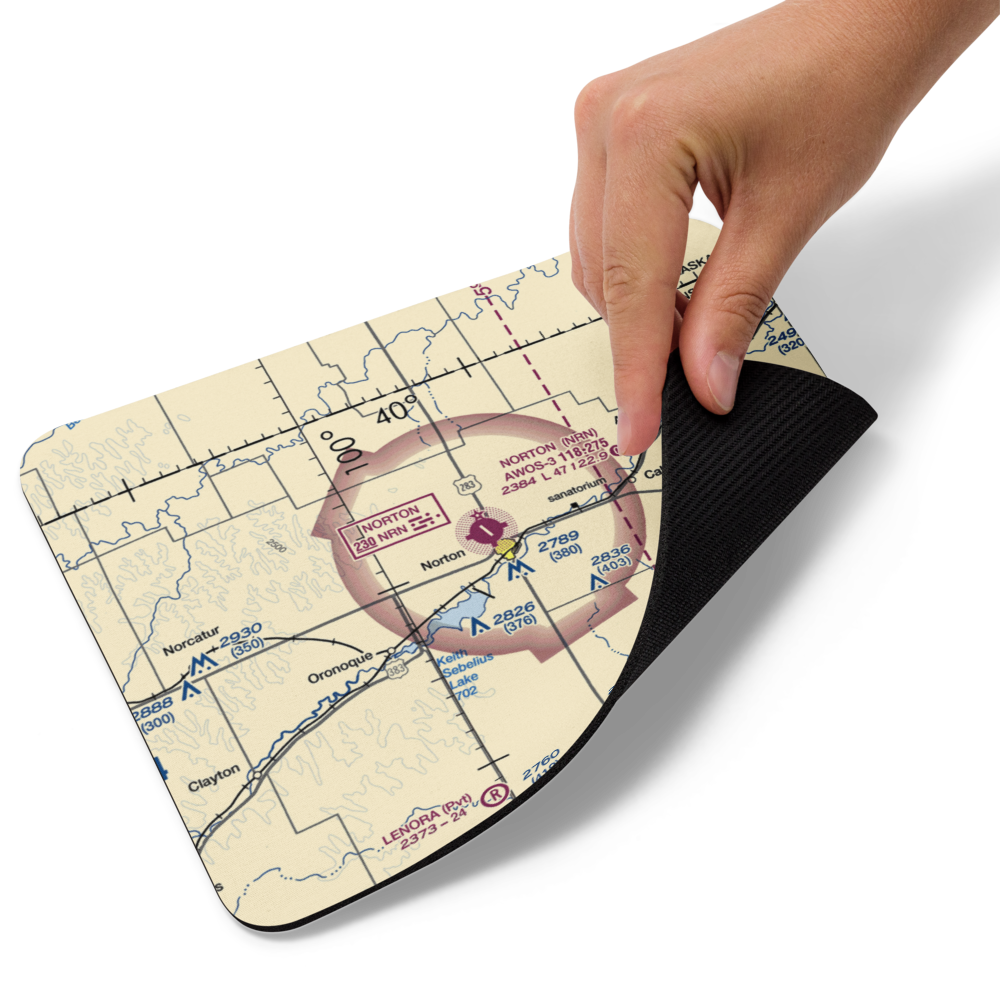 Norton Municipal Airport (NRN) VFR Sectional Mouse Pad 