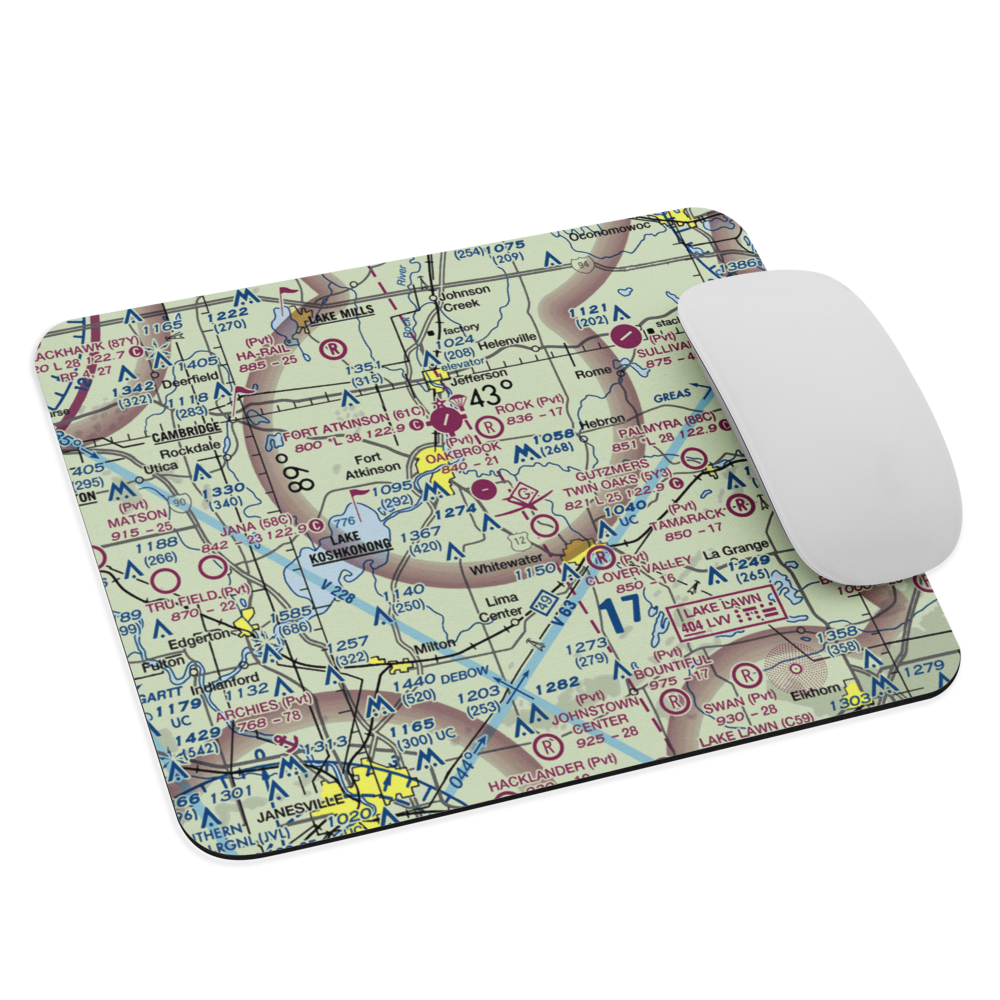Oakbrook Airport (47WI) VFR Sectional Mouse Pad 