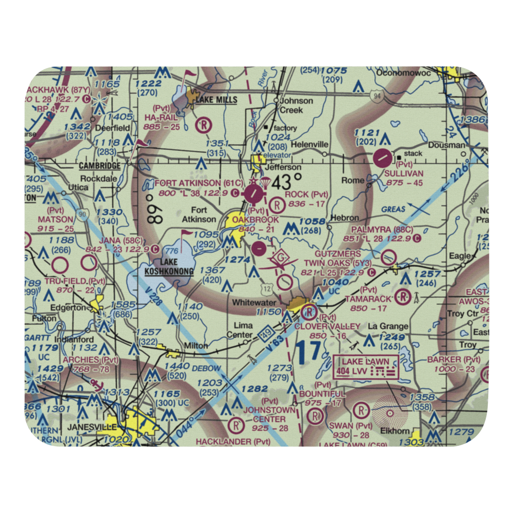 Oakbrook Airport (47WI) VFR Sectional Mouse Pad 