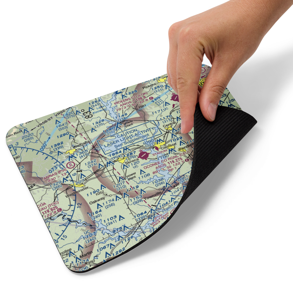 Oconee County Regional Airport (CEU) VFR Sectional Mouse Pad 