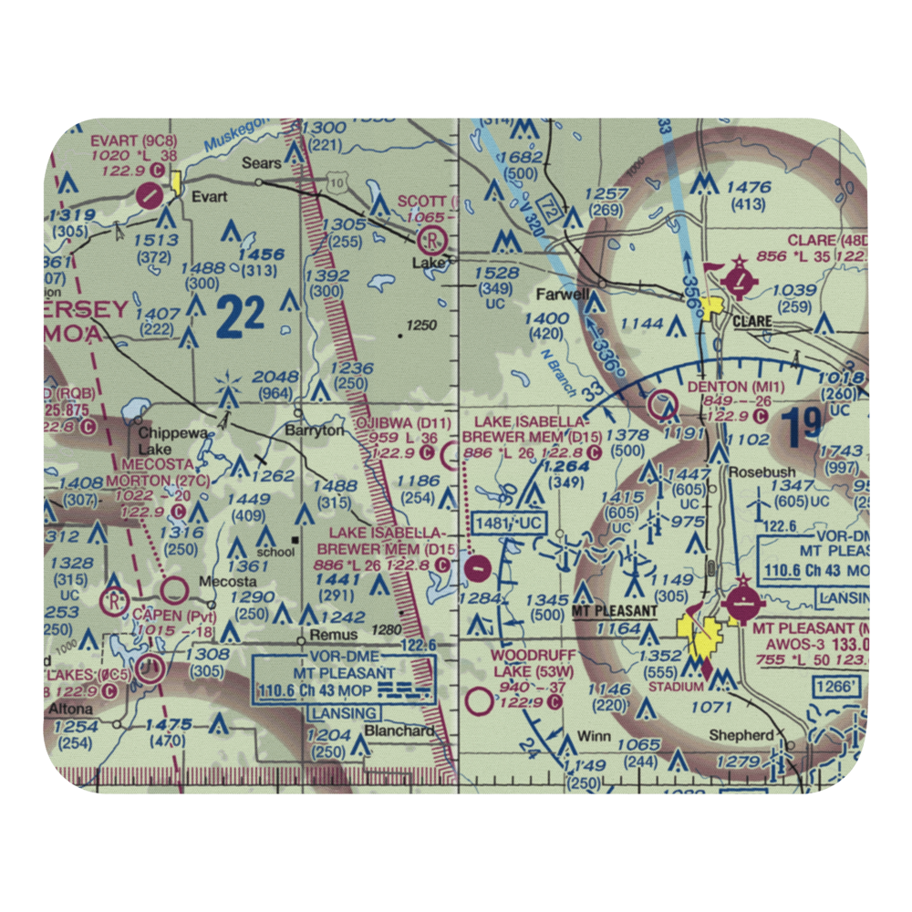 Ojibwa Airpark (D11) VFR Sectional Mouse Pad 