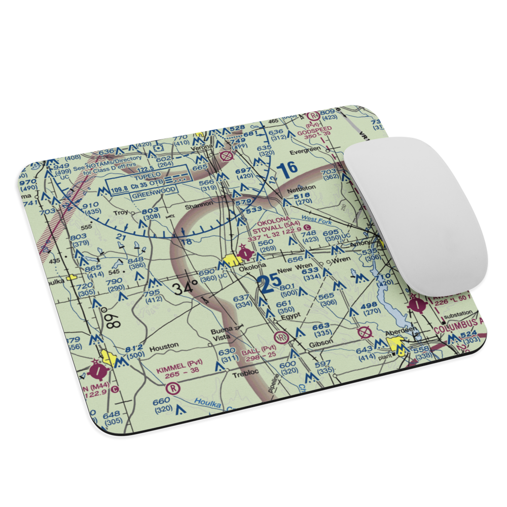 Okolona Municipal-Richard Stovall Field (5A4) VFR Sectional Mouse Pad 