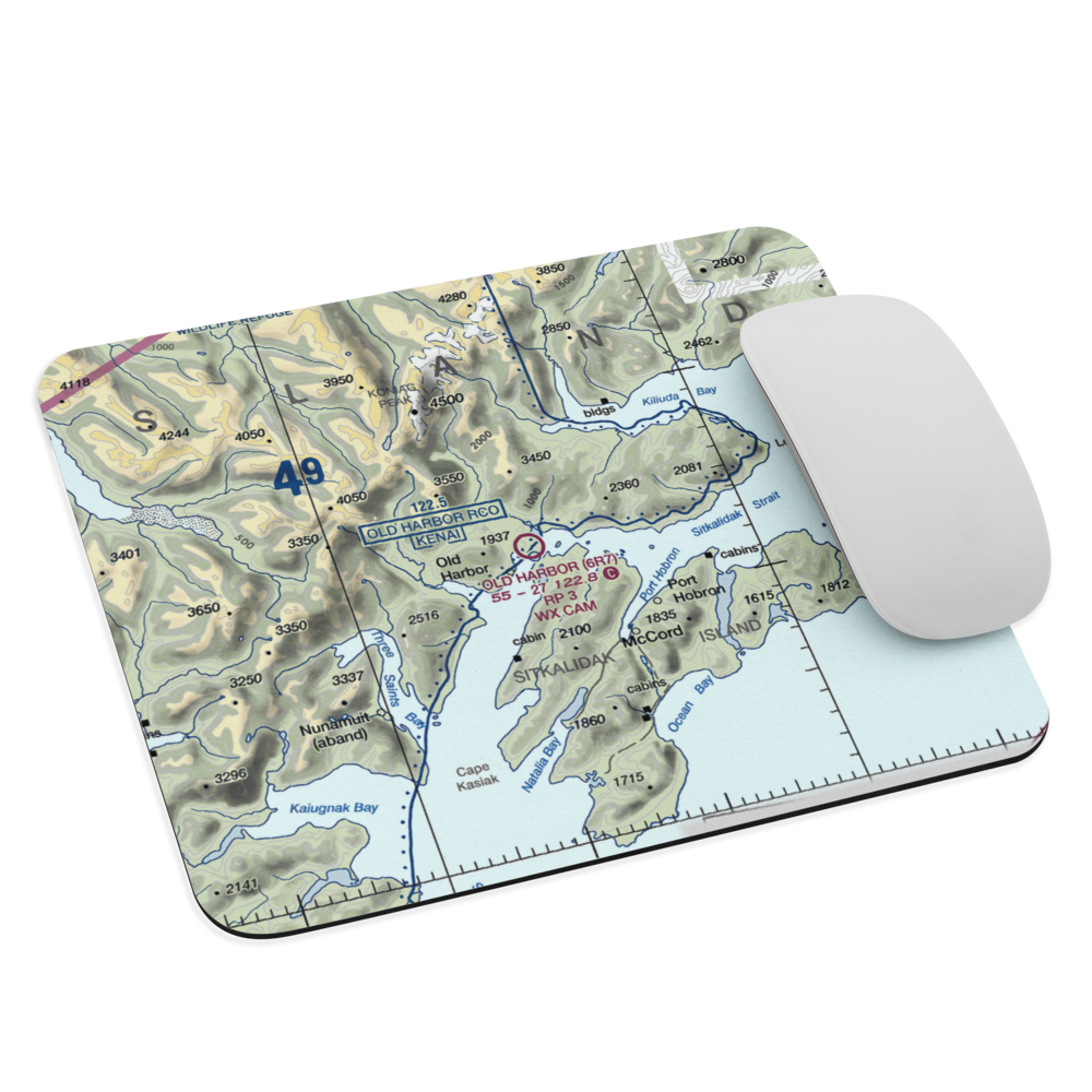 Old Harbor Airport (6R7) VFR Sectional Mouse Pad 