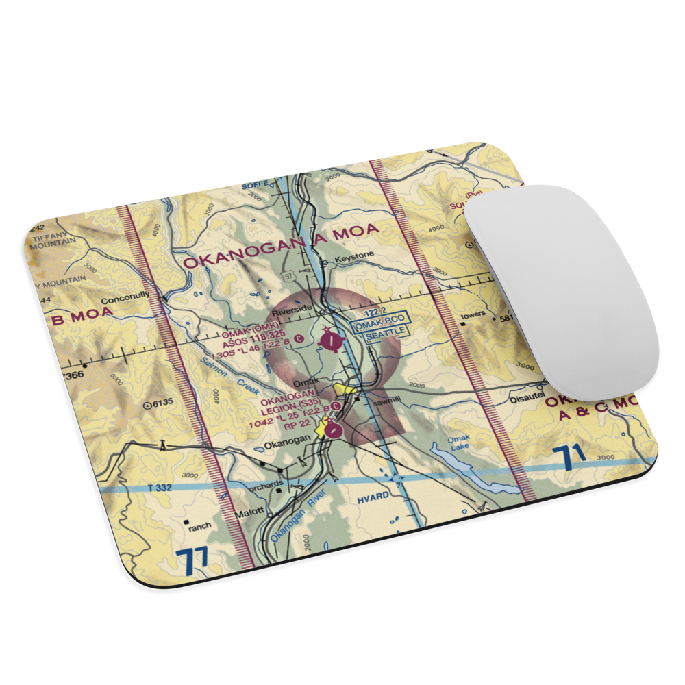 Omak Airport (OMK) VFR Sectional Mouse Pad 