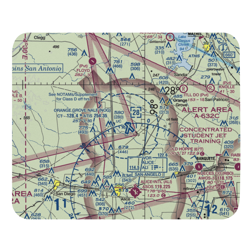 Orange Grove Naval Auxiliary Landing Field (NOG) VFR Sectional Mouse Pad 