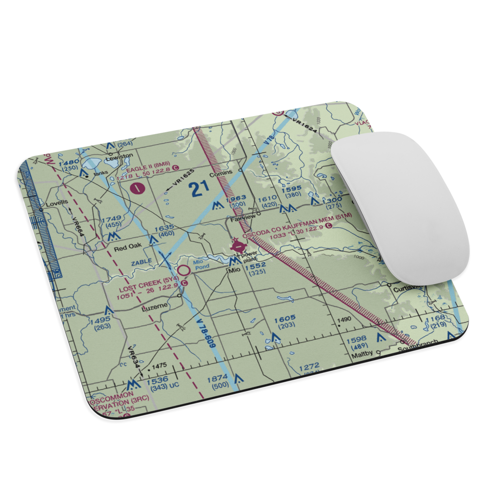 Oscoda County Airport (51M) VFR Sectional Mouse Pad 