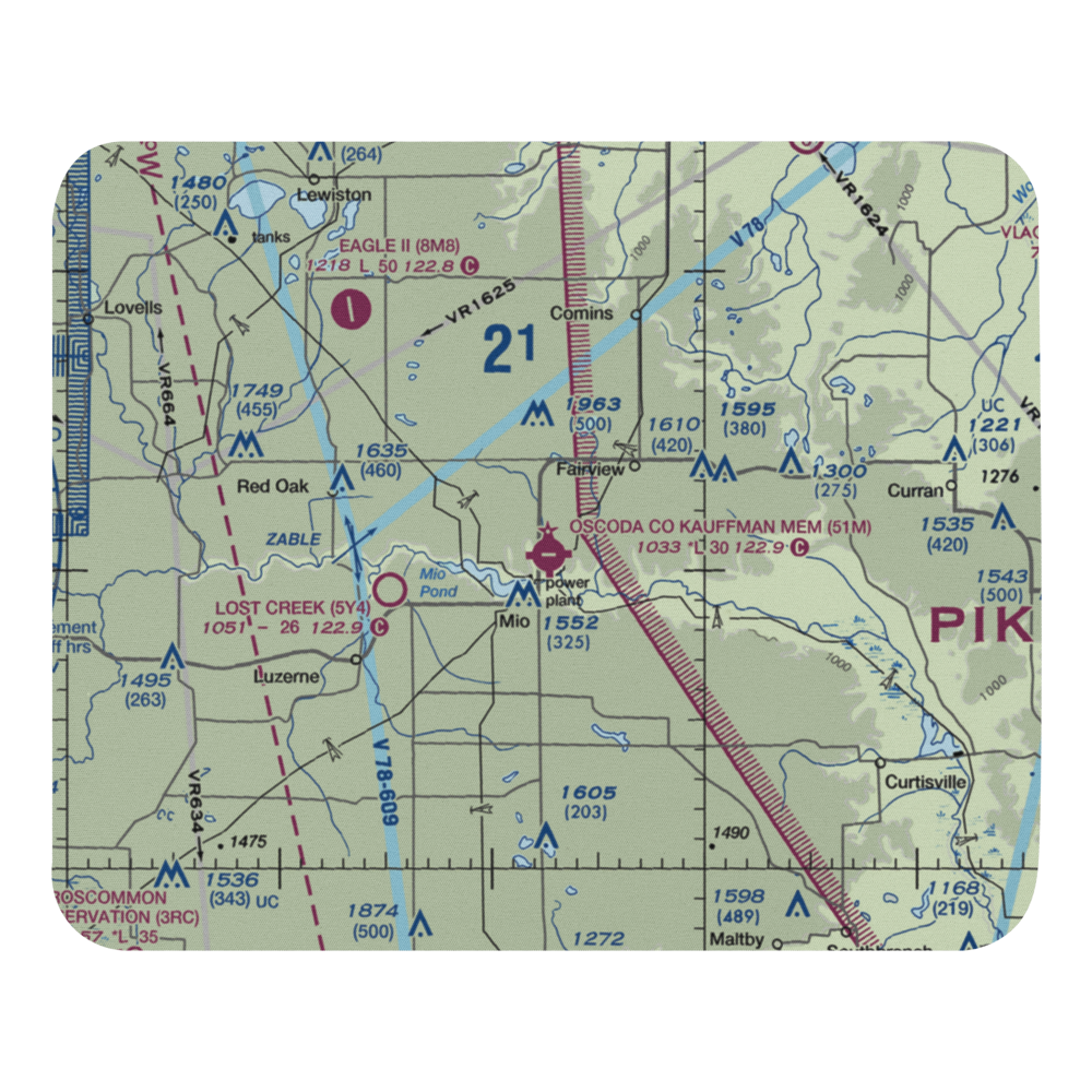 Oscoda County Airport (51M) VFR Sectional Mouse Pad 