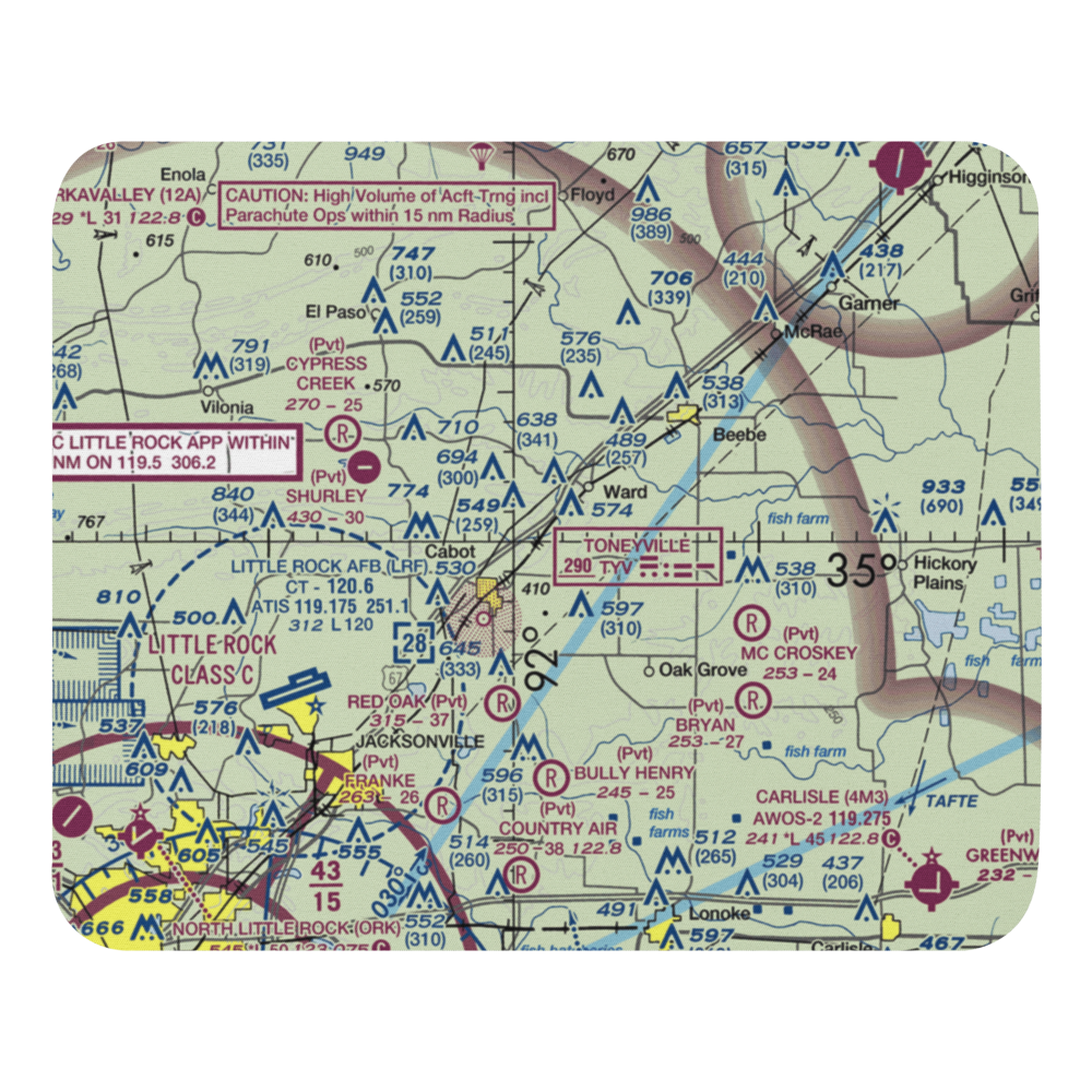 Overturf Field (OVERTF) VFR Sectional Mouse Pad 