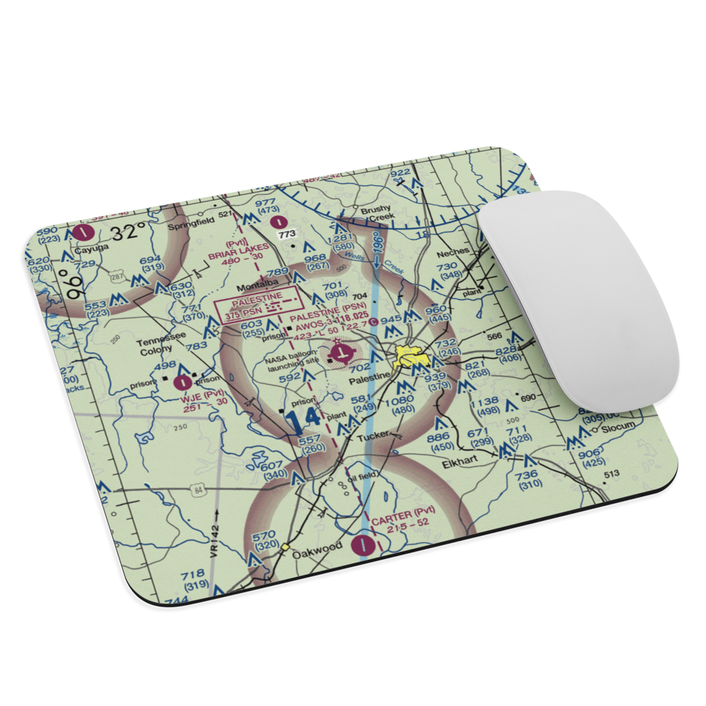 Palestine Municipal Airport (PSN) VFR Sectional Mouse Pad 