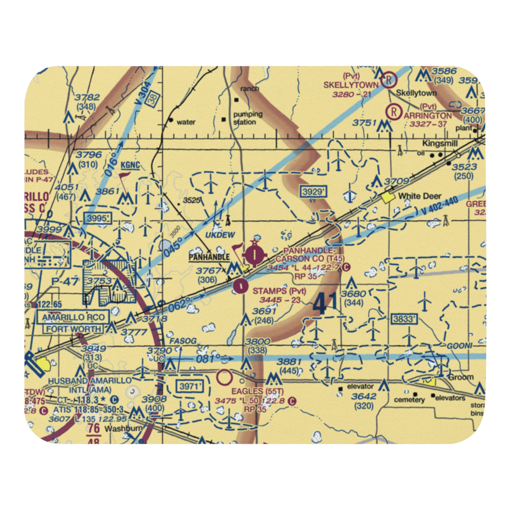 Panhandle Carson County Airport (T45) VFR Sectional Mouse Pad 