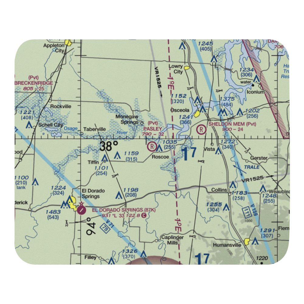Pasley Airport (28MO) VFR Sectional Mouse Pad 