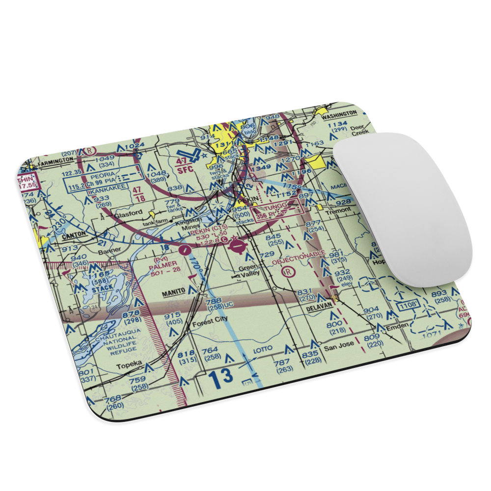 Pekin Municipal Airport (C15) VFR Sectional Mouse Pad 