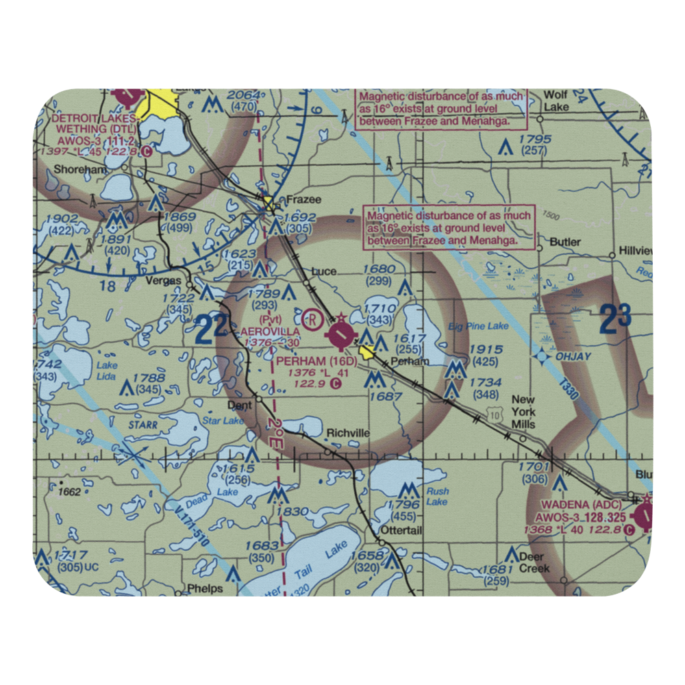 Perham Municipal Airport (16D) VFR Sectional Mouse Pad 