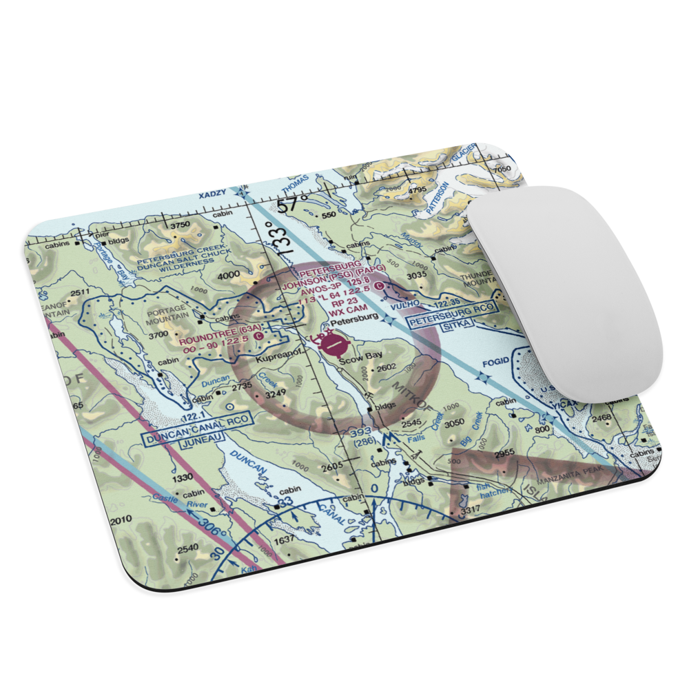 Petersburg James A Johnson Airport (PSG) VFR Sectional Mouse Pad 