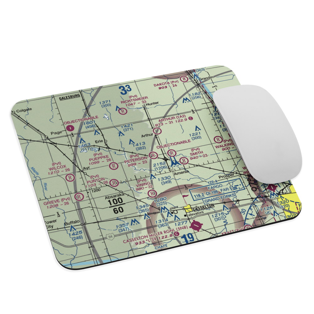 Peterson Airport (ND73) VFR Sectional Mouse Pad 