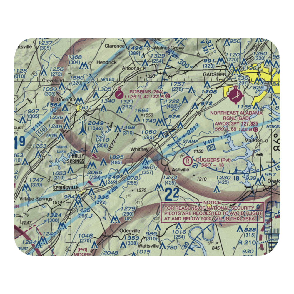 Peterson Field (7AL2) VFR Sectional Mouse Pad 
