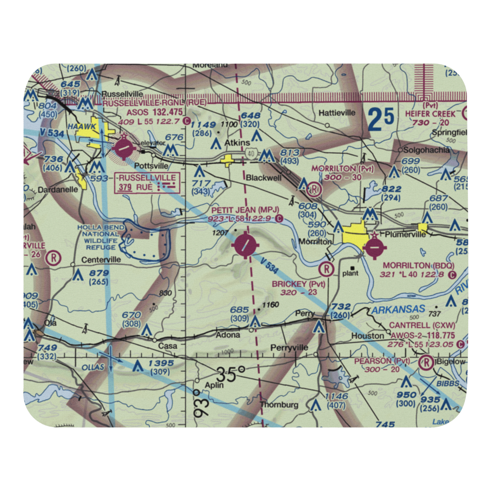 Petit Jean Park Airport (MPJ) VFR Sectional Mouse Pad 