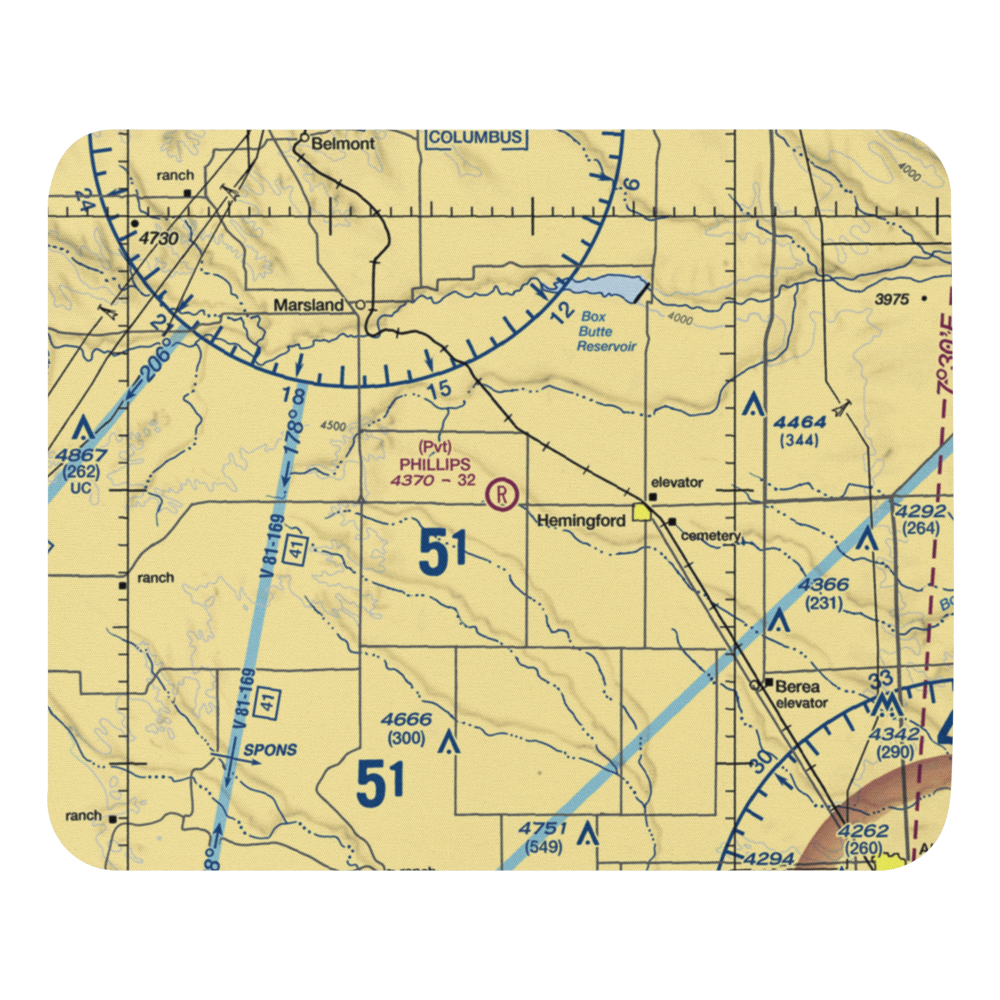 Phillips Private Airport (3NE2) VFR Sectional Mouse Pad 