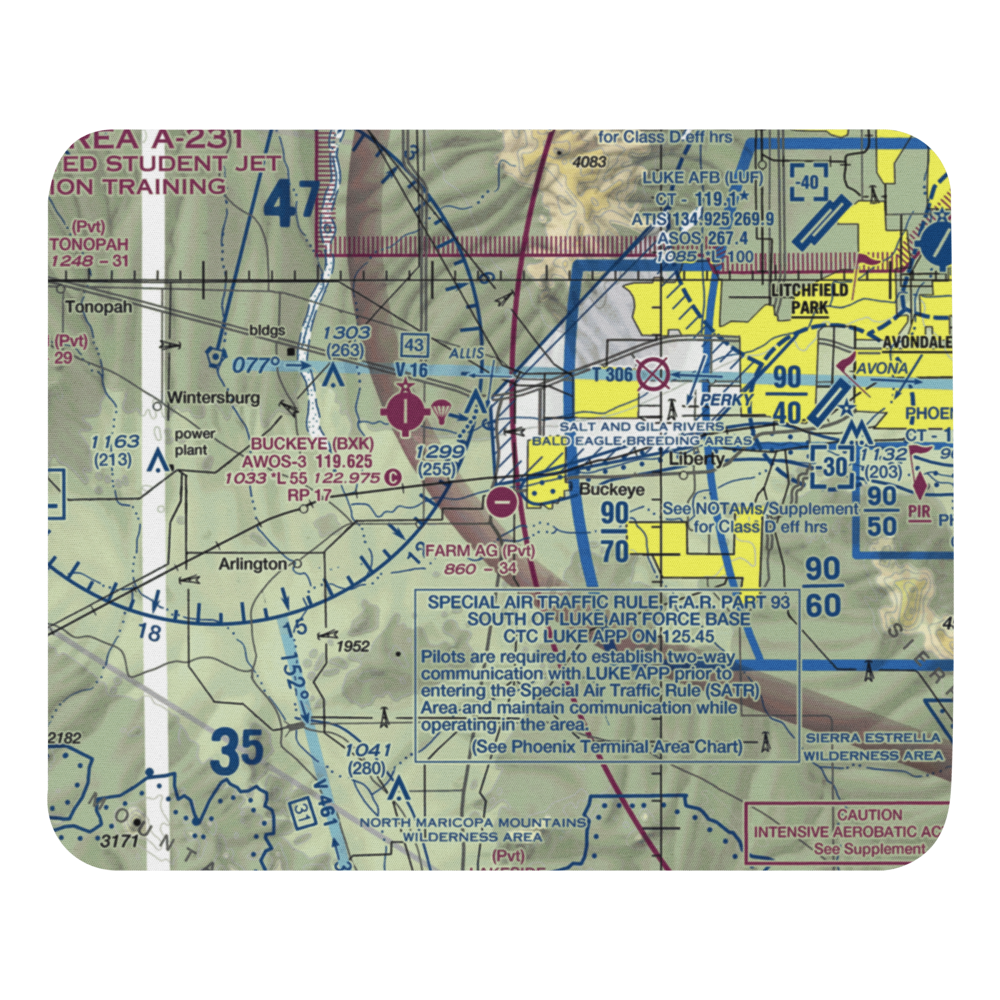 Pierce Airport (10AZ) VFR Sectional Mouse Pad 