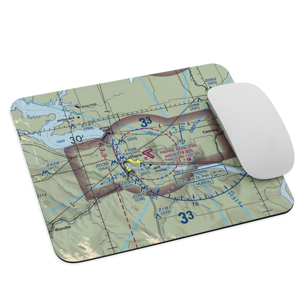 Pierre Regional Airport (PIR) VFR Sectional Mouse Pad 