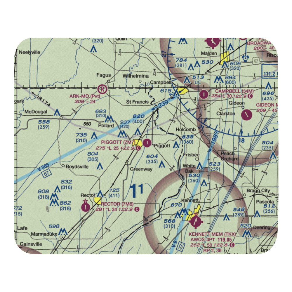 Piggott Municipal Airport (7M7) VFR Sectional Mouse Pad 