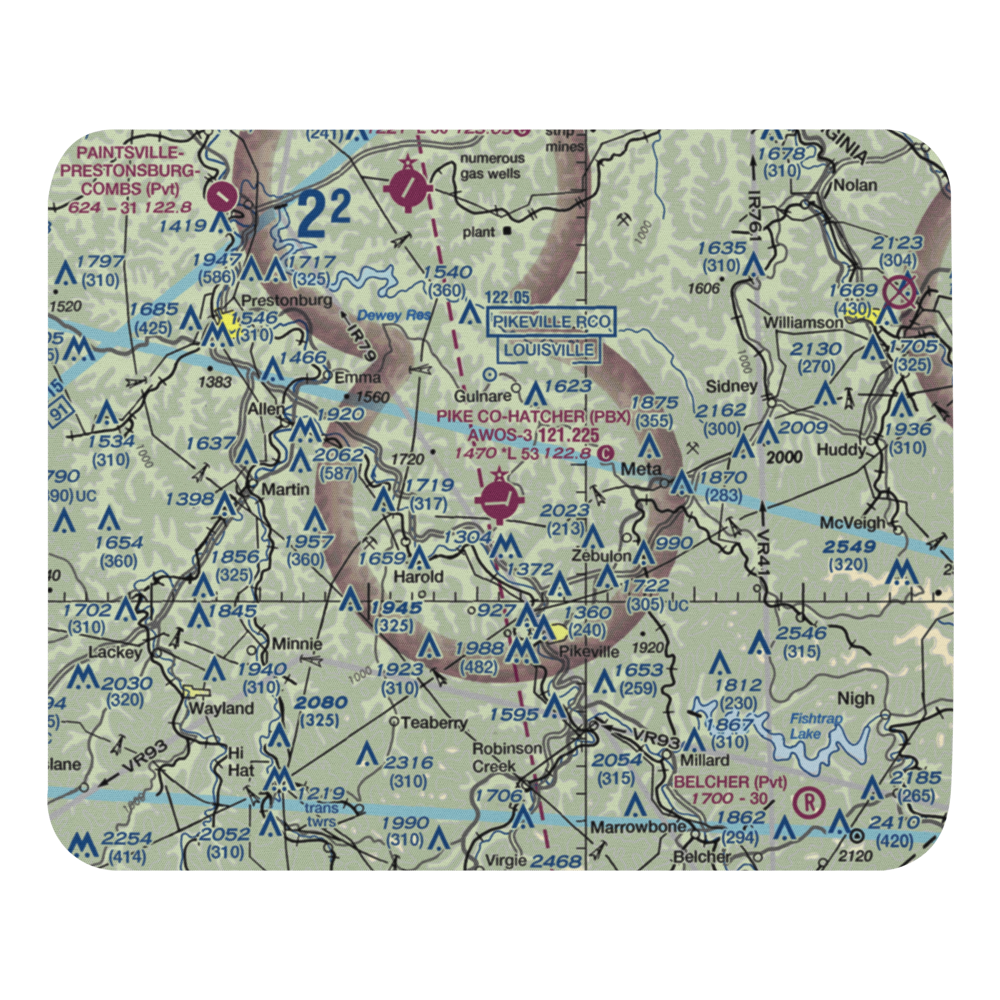 Pike County-Hatcher Field (PBX) VFR Sectional Mouse Pad 