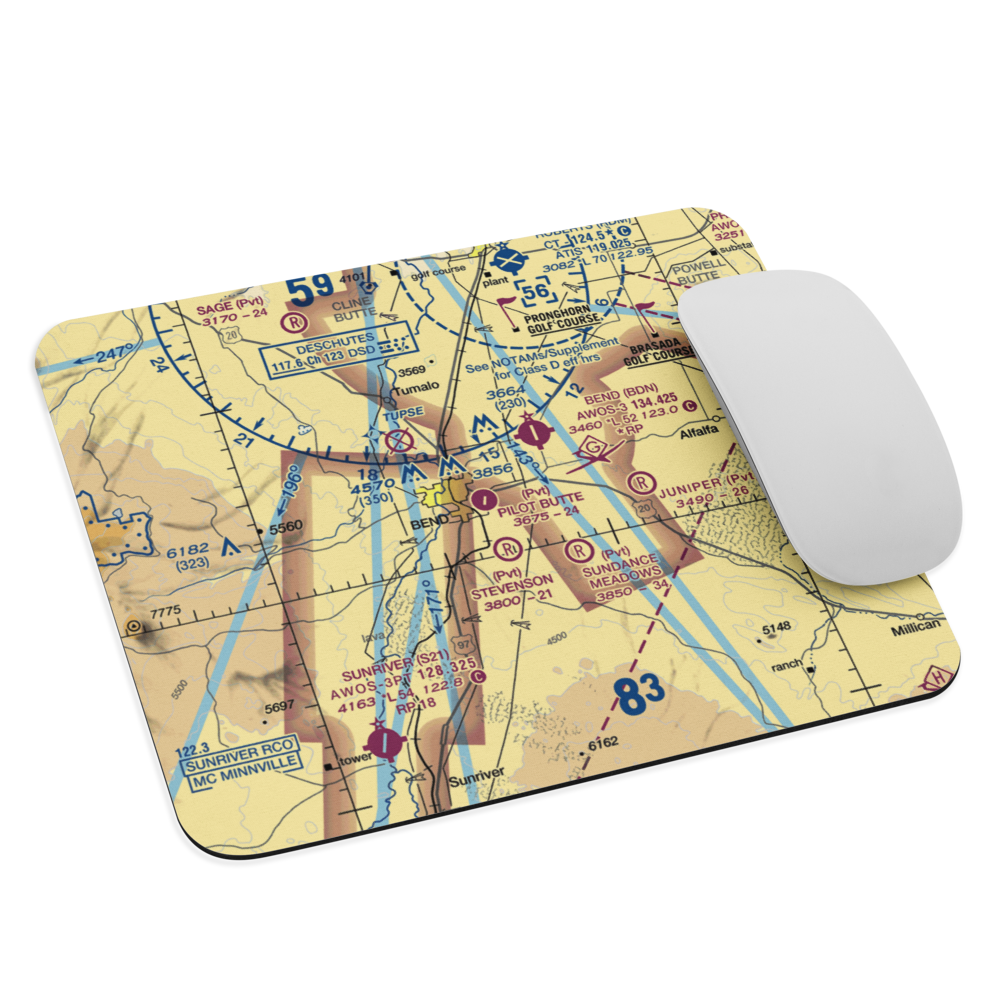 Pilot Butte Airport (8OR5) VFR Sectional Mouse Pad 
