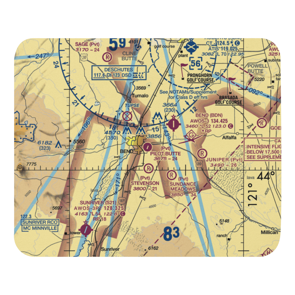 Pilot Butte Airport (8OR5) VFR Sectional Mouse Pad 