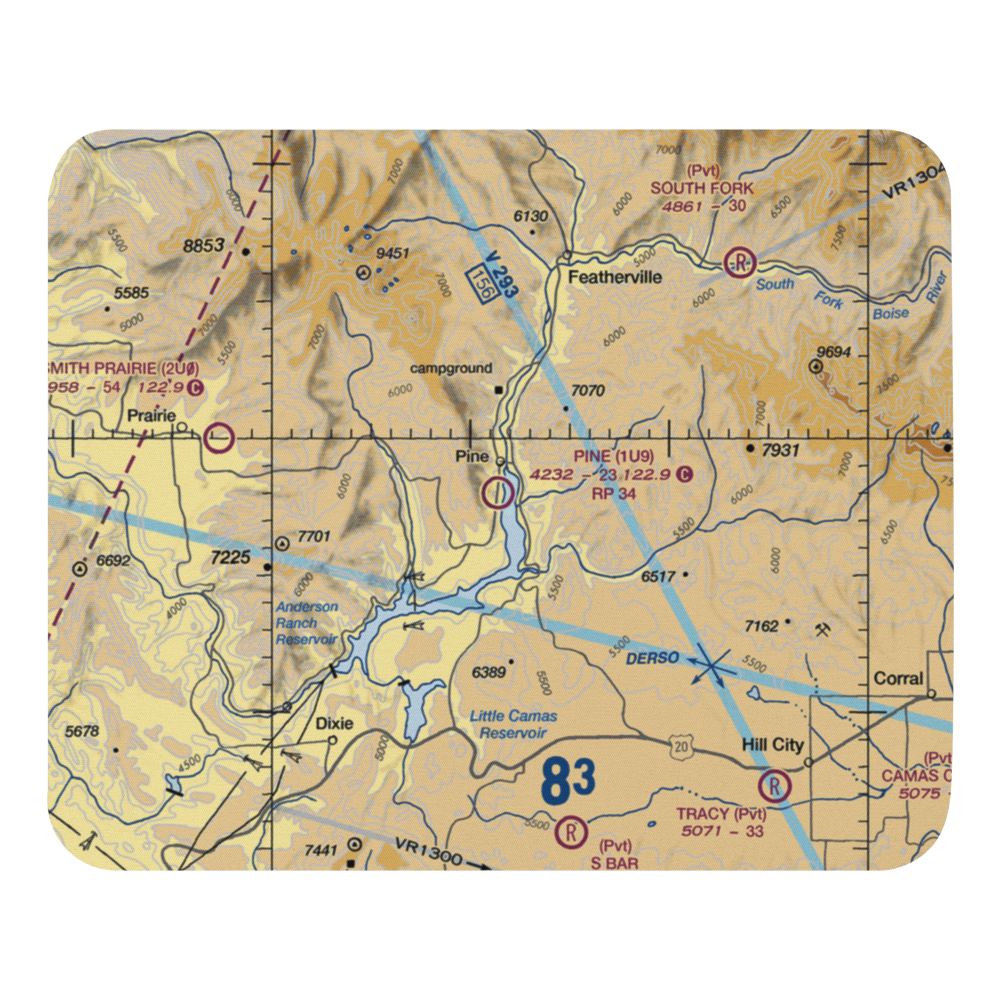 Pine Airport (1U9) VFR Sectional Mouse Pad 