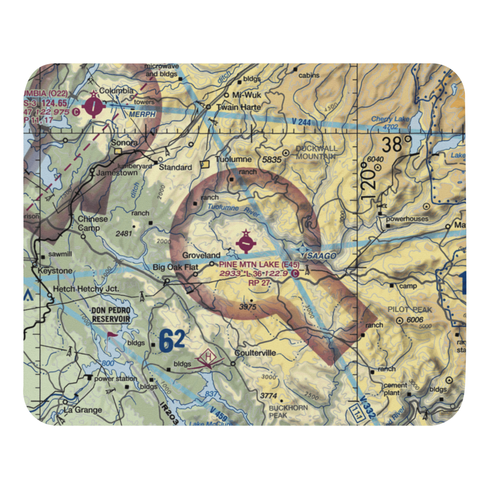 Pine Mountain Lake Airport (E45) VFR Sectional Mouse Pad 