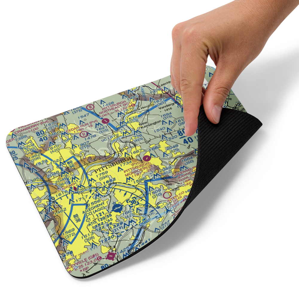 Pittsburgh-Monroeville Airport (15PA) VFR Sectional Mouse Pad 