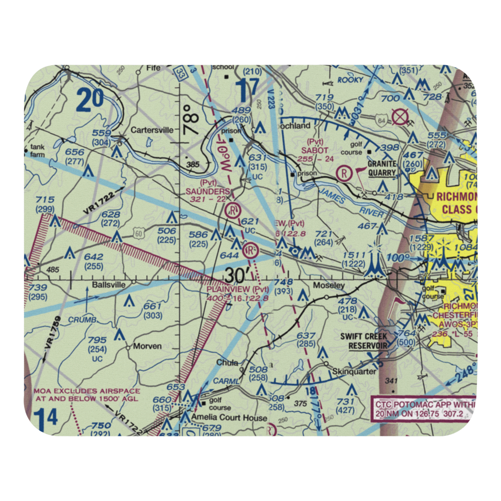 Plainview Airport (VA94) VFR Sectional Mouse Pad 
