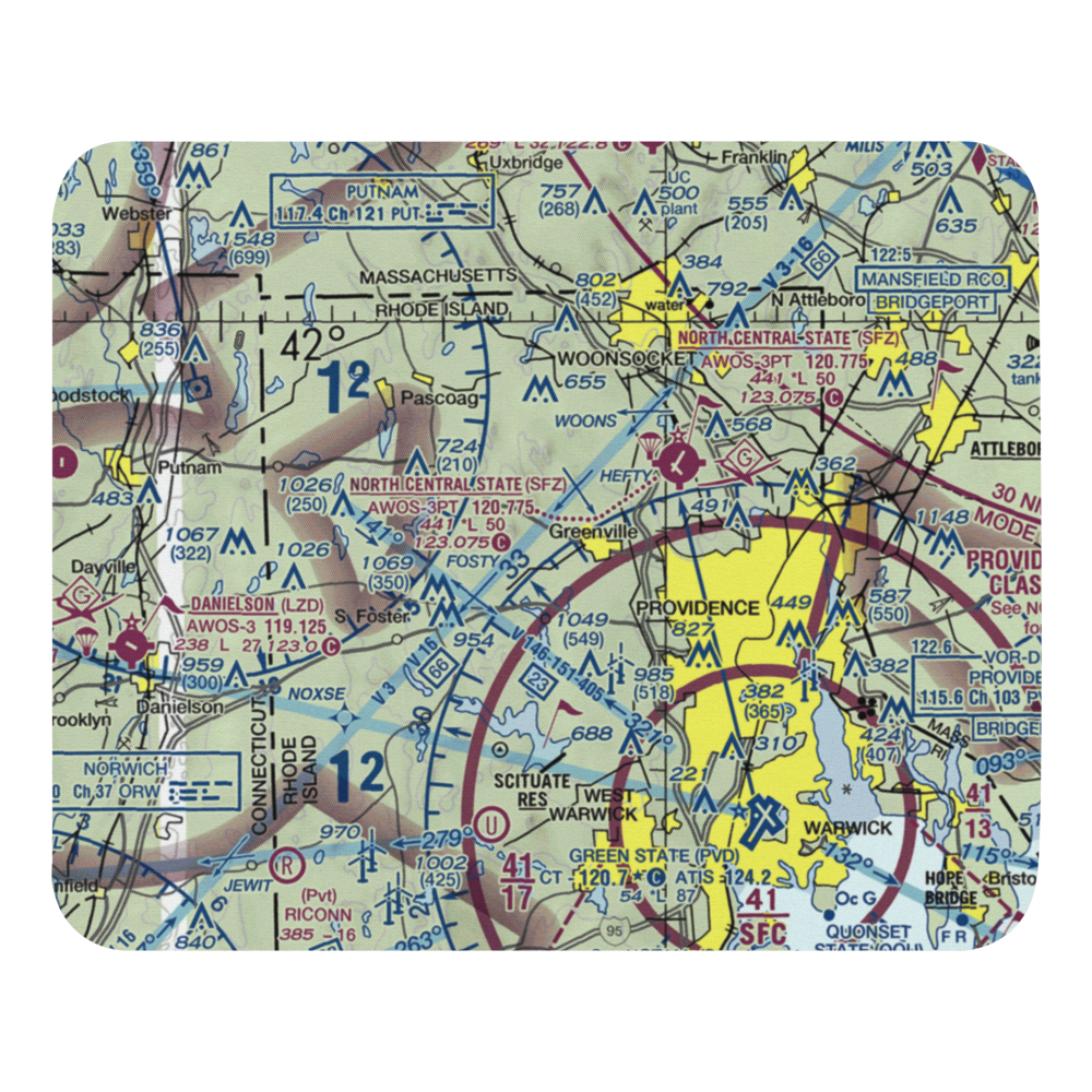Plouffe Landing Seaplane Base (RI28) VFR Sectional Mouse Pad 