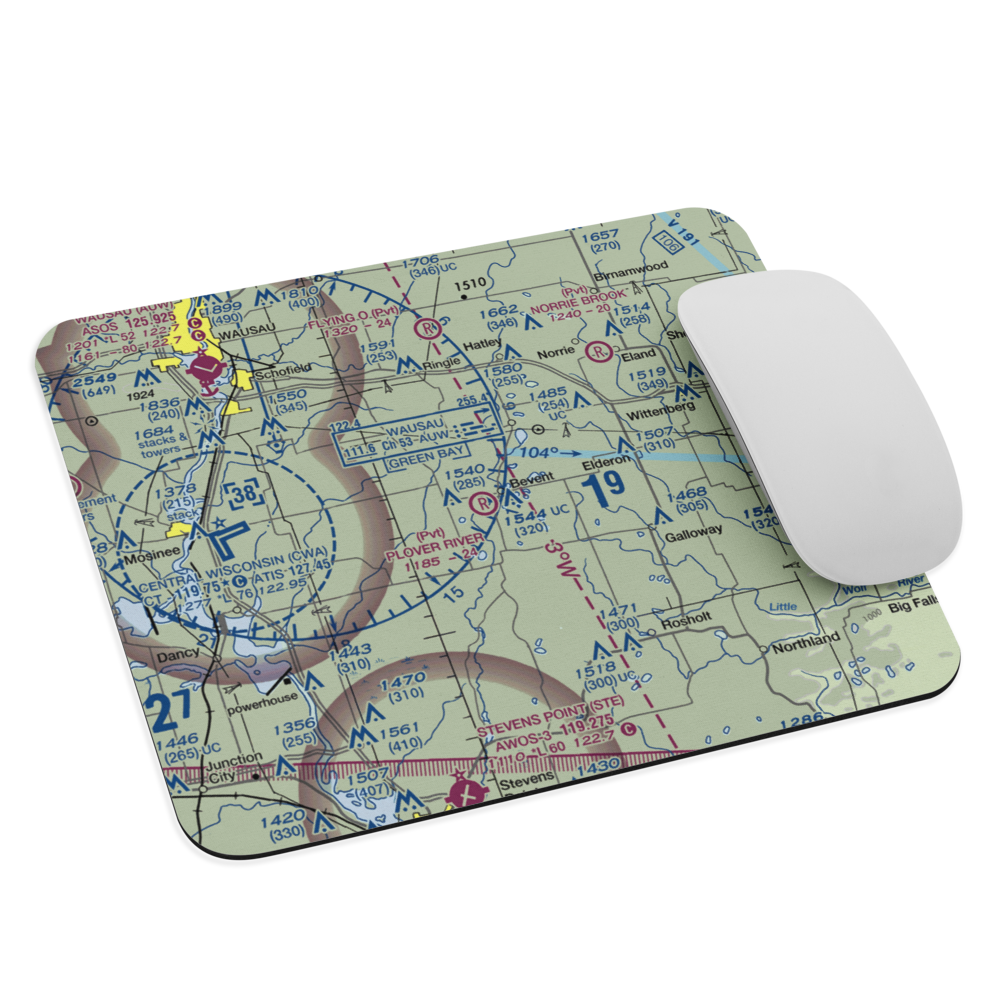 Plover River Airfield (3WI3) VFR Sectional Mouse Pad 