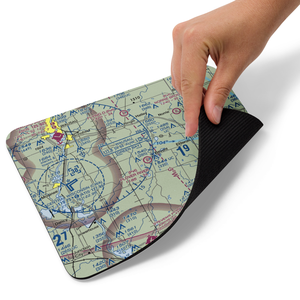Plover River Airfield (3WI3) VFR Sectional Mouse Pad 