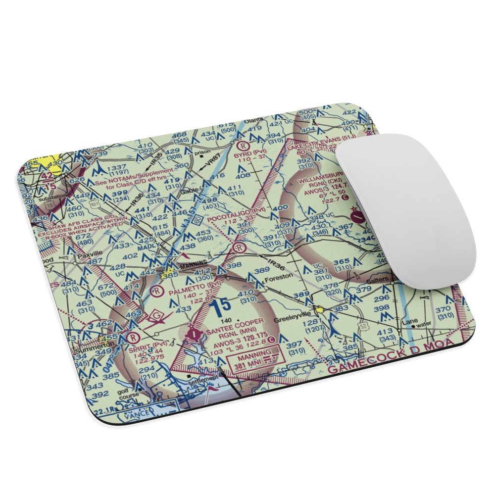 Pocotaligo Airport (SC38) VFR Sectional Mouse Pad 