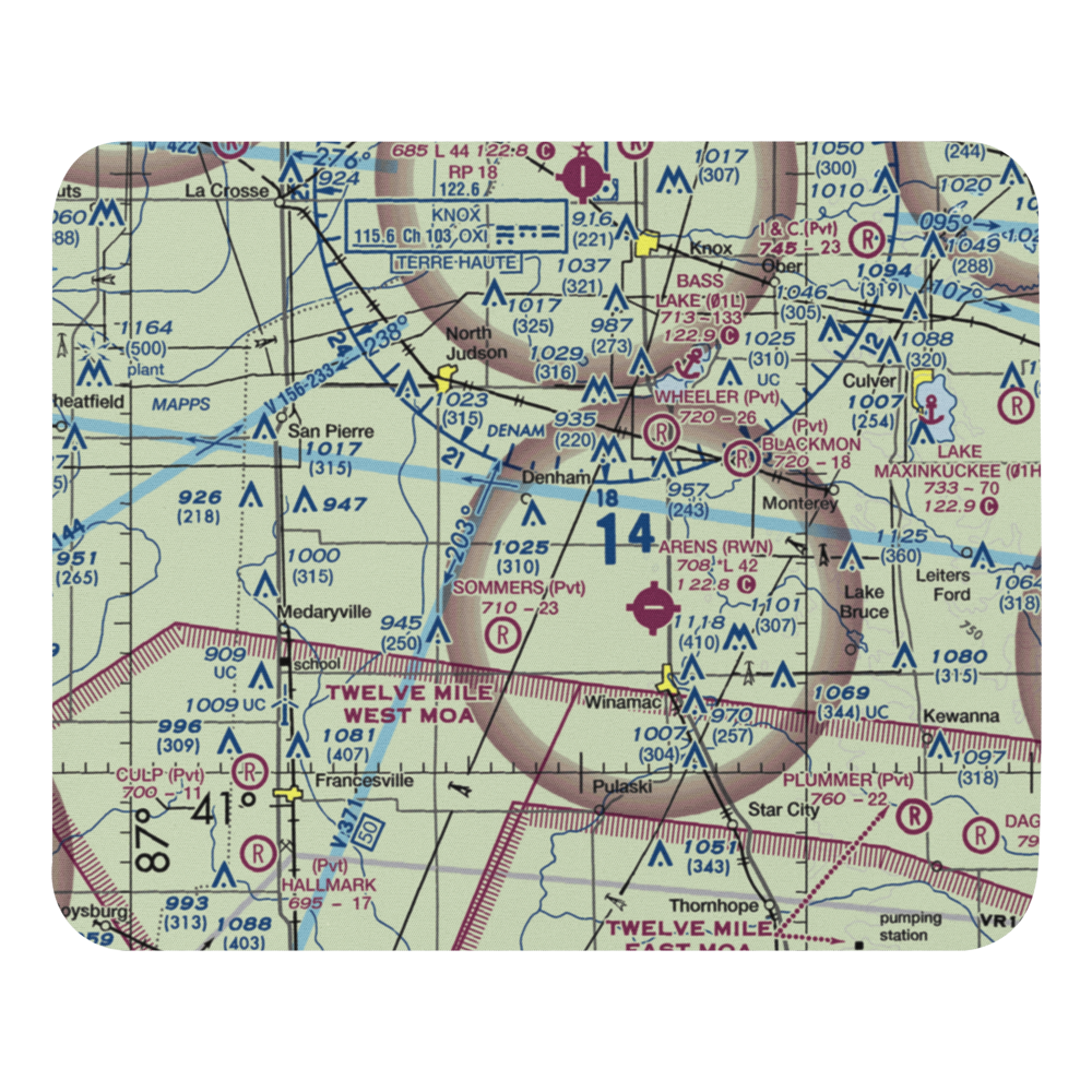 Podell Airport (IN76) VFR Sectional Mouse Pad 