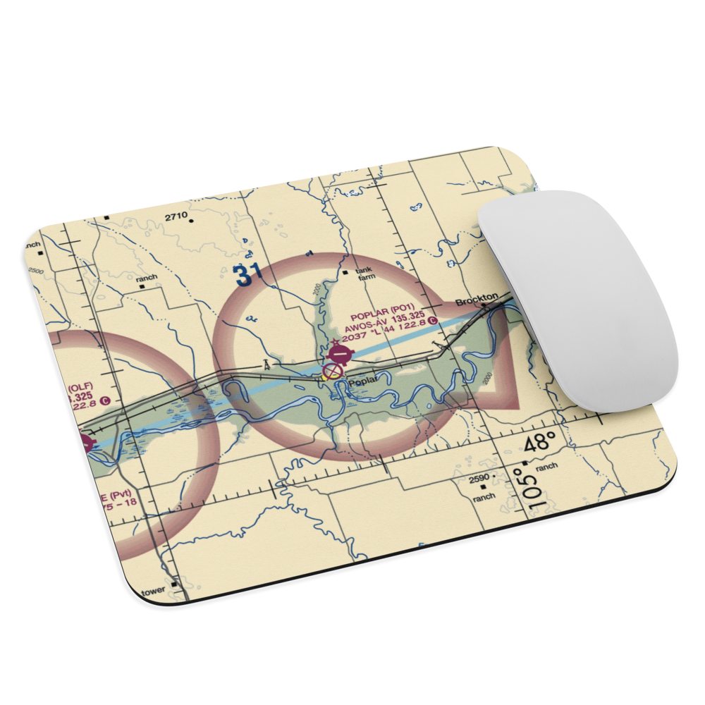 Poplar Muni Airport (PO1) VFR Sectional Mouse Pad 