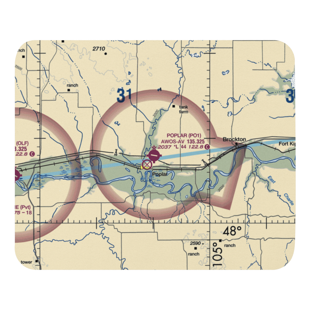 Poplar Muni Airport (PO1) VFR Sectional Mouse Pad 