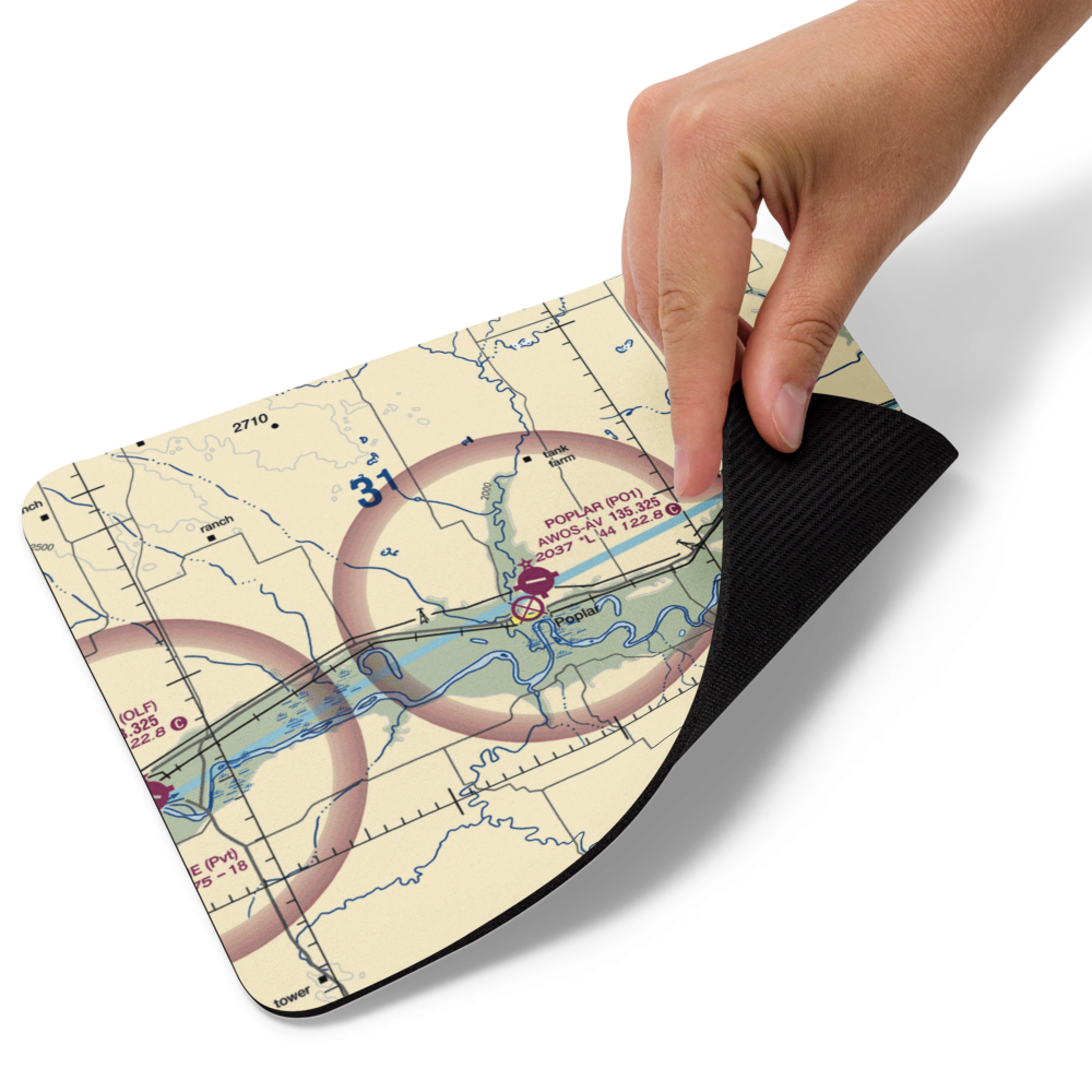 Poplar Muni Airport (PO1) VFR Sectional Mouse Pad 
