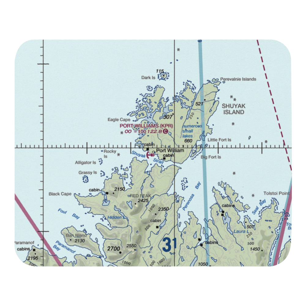Port Williams Seaplane Base (KPR) VFR Sectional Mouse Pad 
