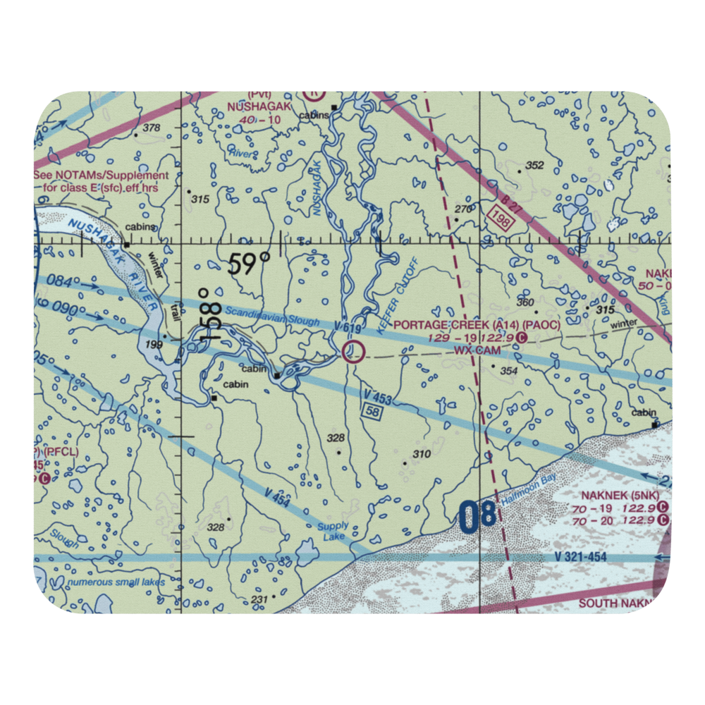 Portage Creek Airport (A14) VFR Sectional Mouse Pad 