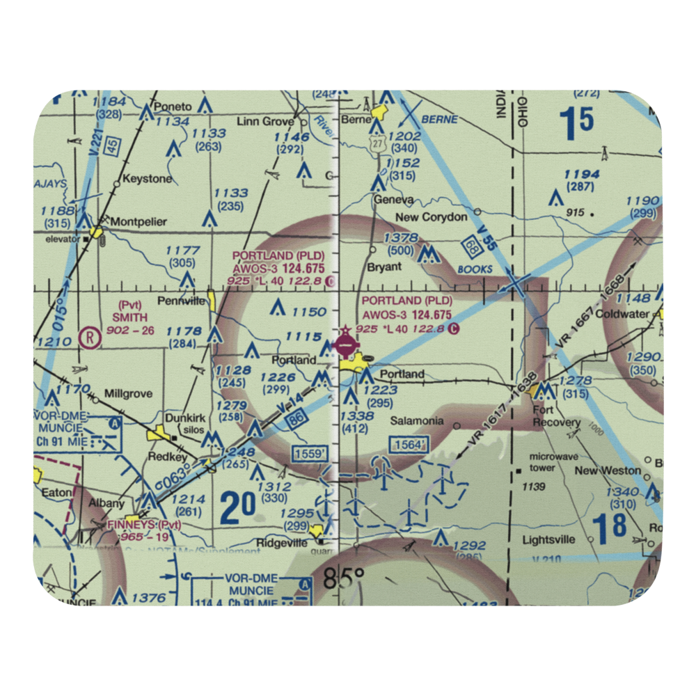 Portland Municipal Airport (PLD) VFR Sectional Mouse Pad 