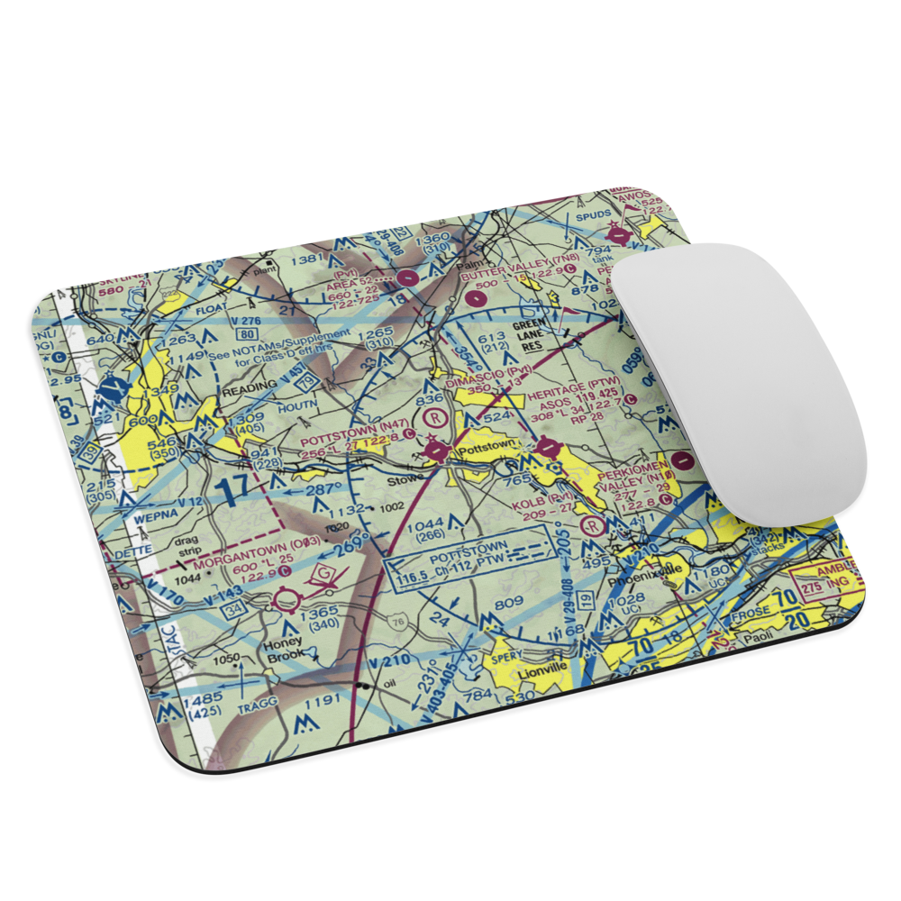 Pottstown Municipal Airport (N47) VFR Sectional Mouse Pad 